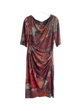 connected apparel Multicolor Draped Midi Dress